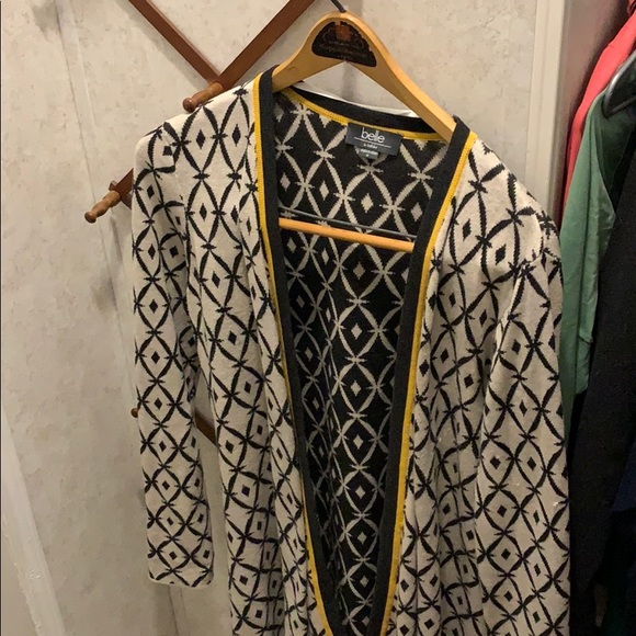 Belle Cream w/ Black Pattern Cardigan - Picture 2 of 6